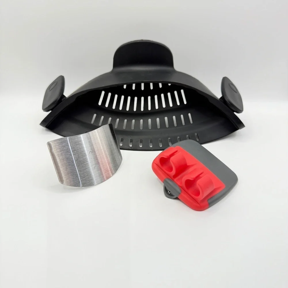 Silicone Strainer Clip For Pots Stainless Steel Finger Guard Kitchen Grater